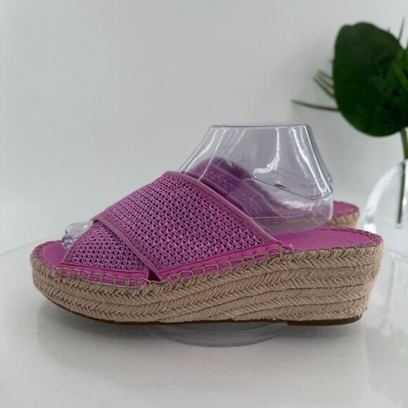 Franco Sarto Women's Pamala Sandal Size 10 Wedge Platform Pink Espadrille - Picture 3 of 13